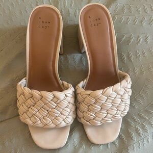 A New Day Women's Ivory Braided Heels